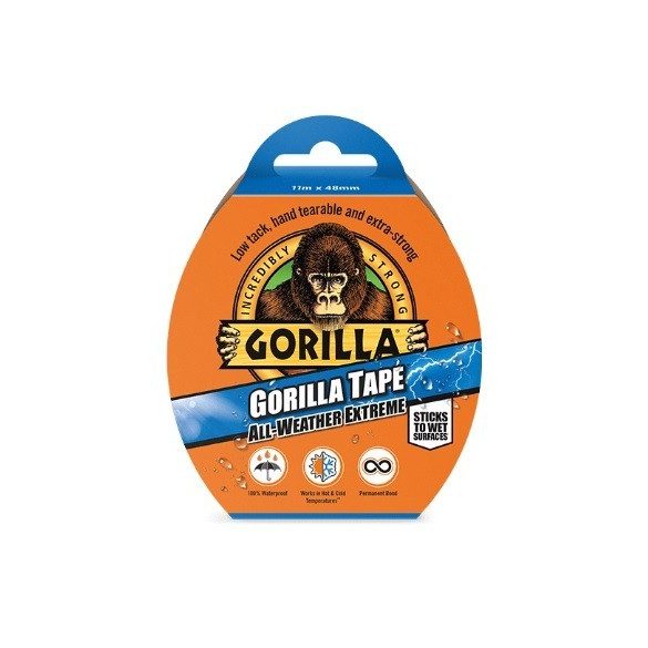 Gorilla Tape All Weather Extreme Fekete Extrém Erős Ragasztószalag 11m x 48mm