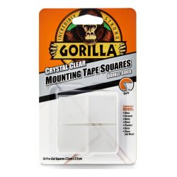   Gorilla Mounting Clear Tape Squares Kristálytiszta Kétoldalas Ragasztószalag 2,5cm-es négyzetek 24db/csomag