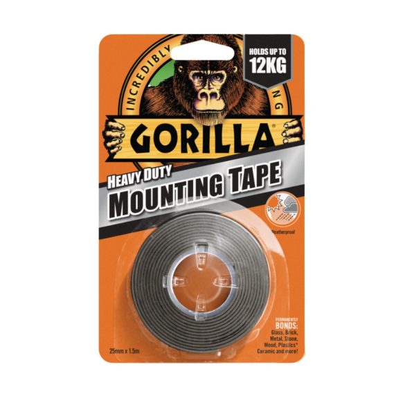 Gorilla Heavy Duty Mounting Black Tape Fekete Kétoldalas Ragasztószalag 2,54cm x 1,52m