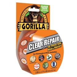   Gorilla Tape CRYSTAL CLEAR Repair 8,2m x 48mm Vízálló Kristálytiszta Javítószalag