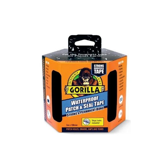 Gorilla WATERPROOF PATCH & SEAL TAPE Fekete 3m x 100mm Vízálló Foltozó/Tömítő Ragasztószalag