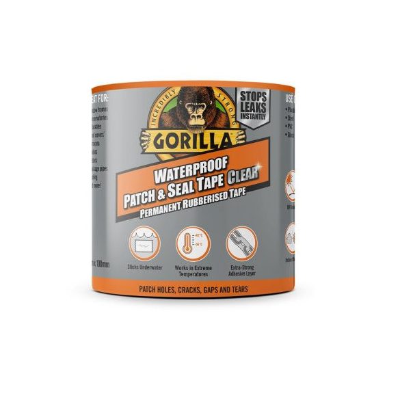 GORILLA WATERPROOF PATCH & SEAL TAPE ÁTLÁTSZÓ 2,4M X 100MM VÍZÁLLÓ FOLTOZÓ/TÖMÍTŐ RAGASZTÓSZALAG