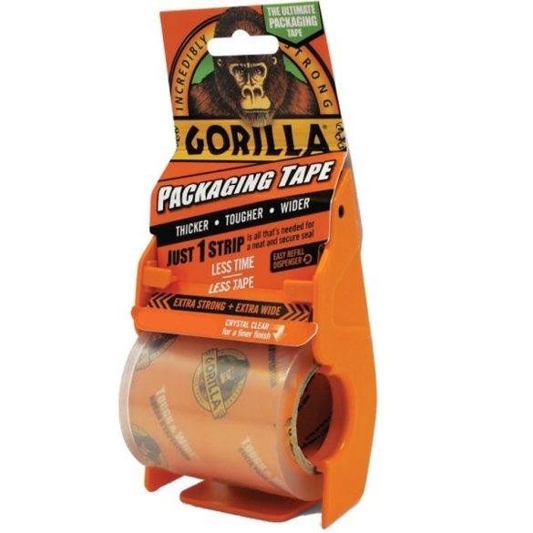 Gorilla Packing Tape Csomagolószalag Adagolóval 18m x 72mm Extra Erős