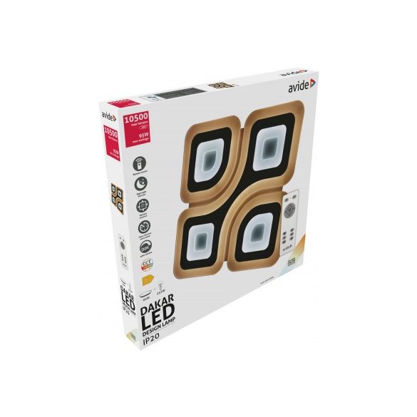 Avide Design Mennyezeti Lámpa Dakar 95W(47.5+47.5) RF Távirányítóval