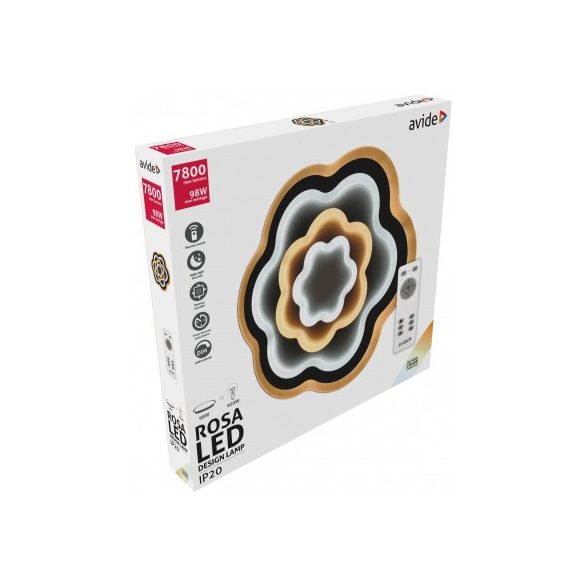 Avide Design Mennyezeti Lámpa Rosa 98W(49+49) RF Távirányítóval